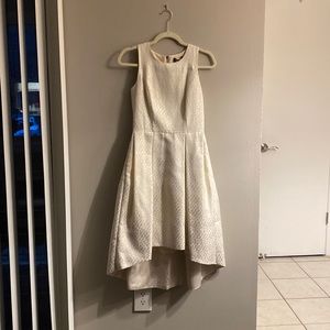 white, no sleeve, long back skirt “White House Black Market” dress